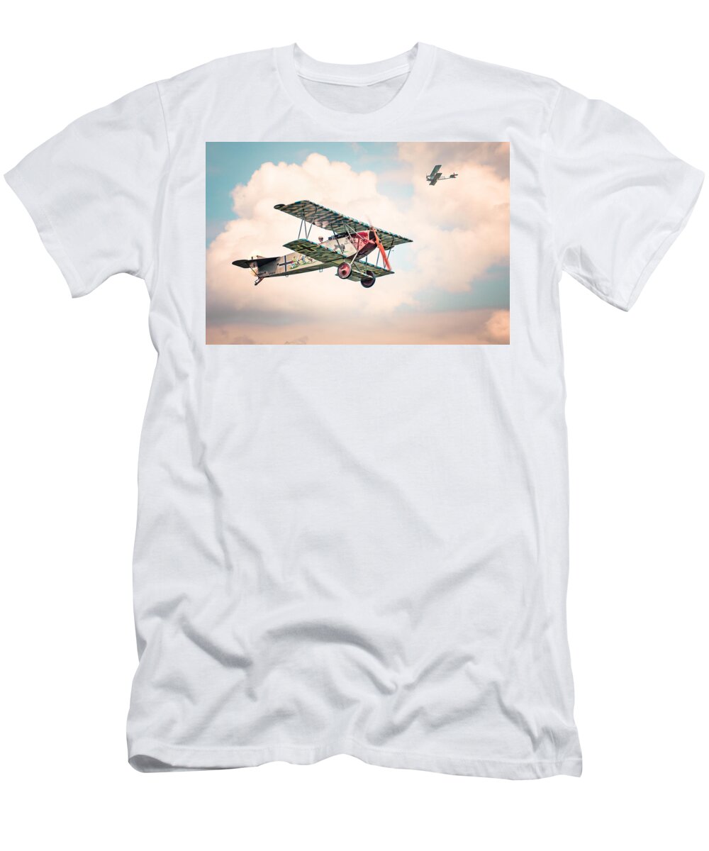 World War L T-Shirt featuring the photograph Golden Age of Aviation - Replica Fokker D Vll - World War I by Gary Heller
