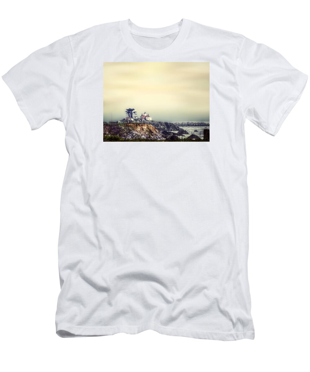 Lighthouse T-Shirt featuring the photograph Golden Lights by Melanie Lankford Photography