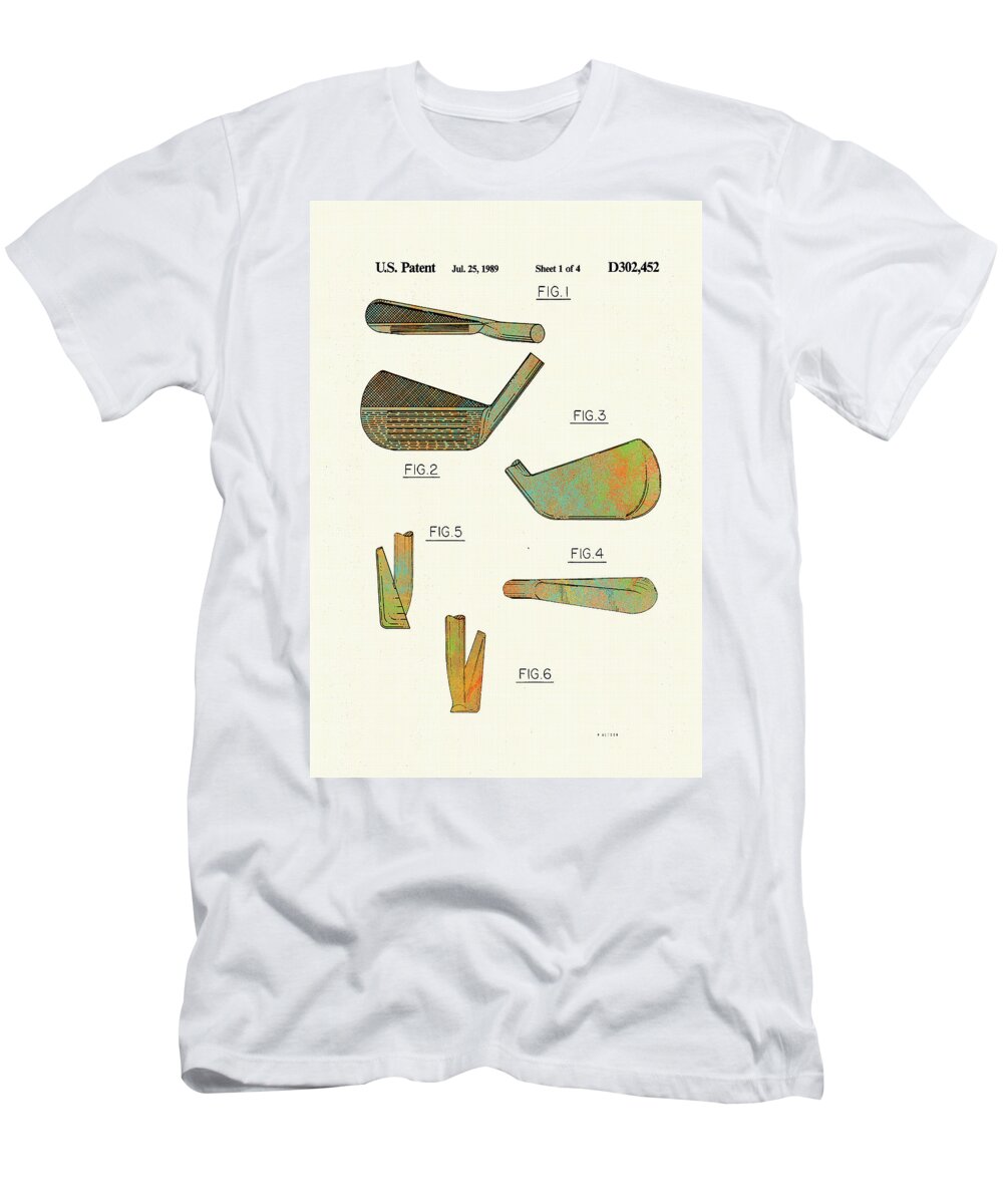 Golf T-Shirt featuring the digital art Golf Club Patent-1989 by Marlene Watson