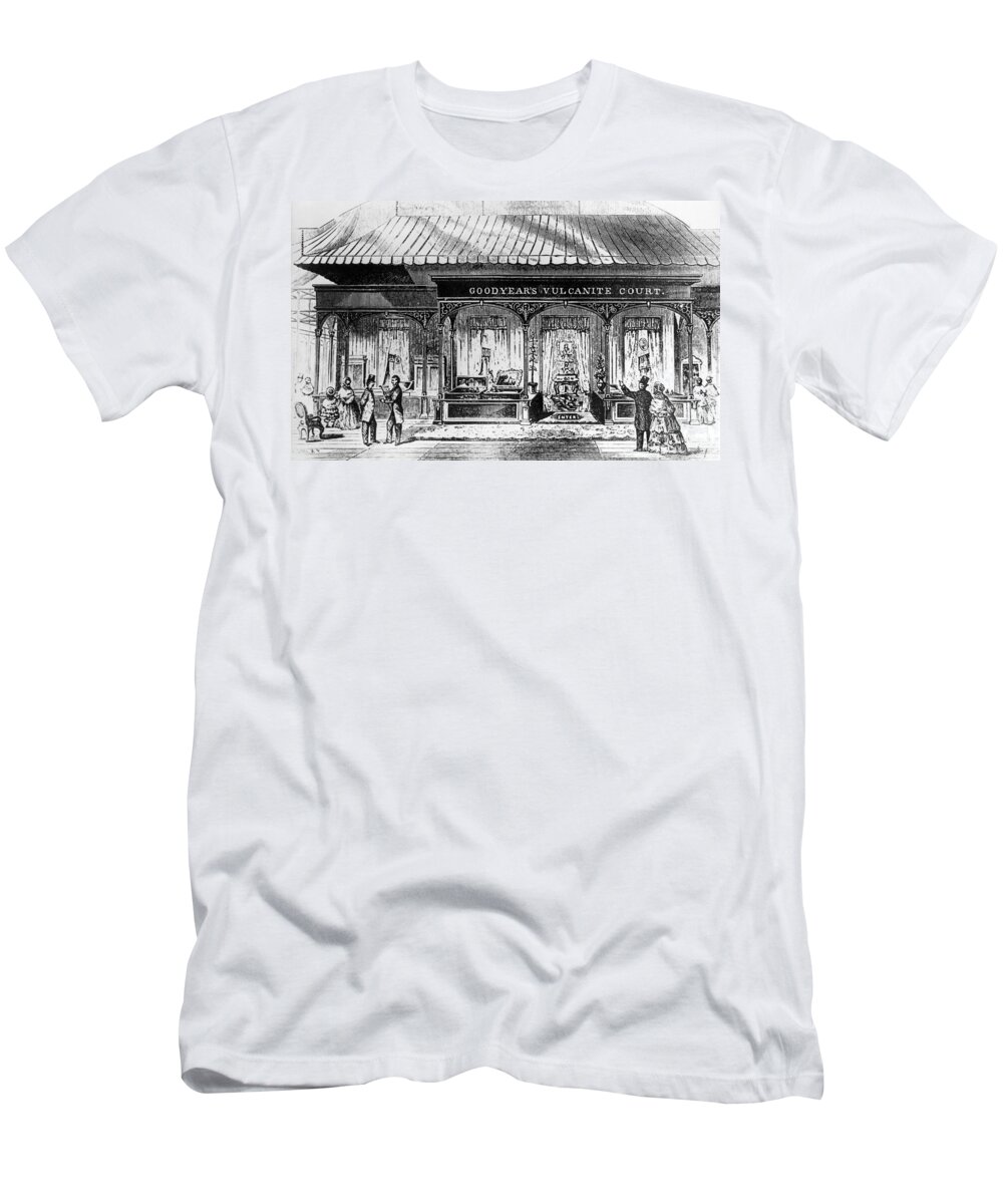 1850s T-Shirt featuring the photograph Goodyear Rubber Exhibit by Underwood Archives