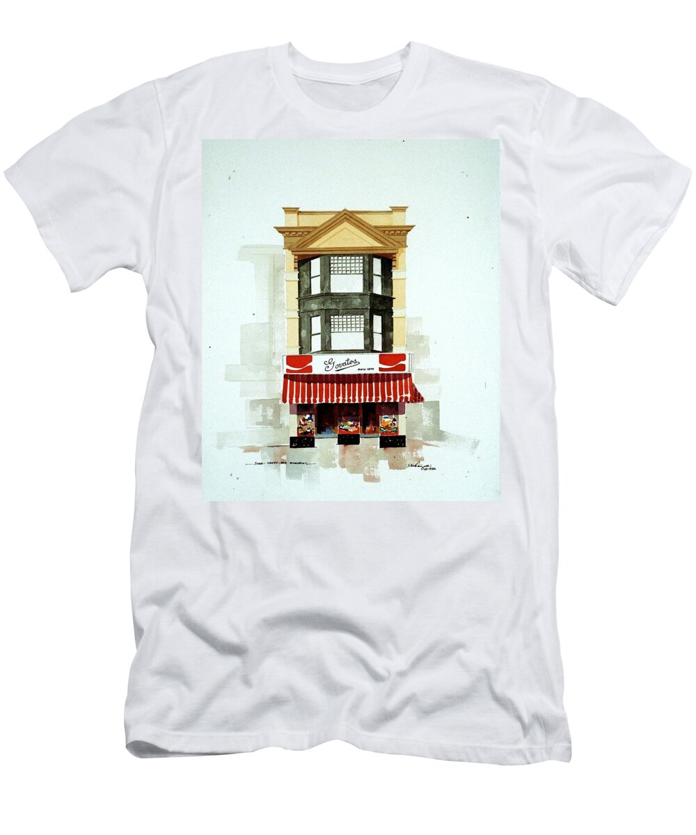 Wilmington De T-Shirt featuring the painting Govatos' Candy Store by William Renzulli