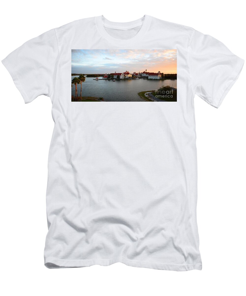 Disney T-Shirt featuring the photograph Grand Floridian Sunset by Cindy Manero