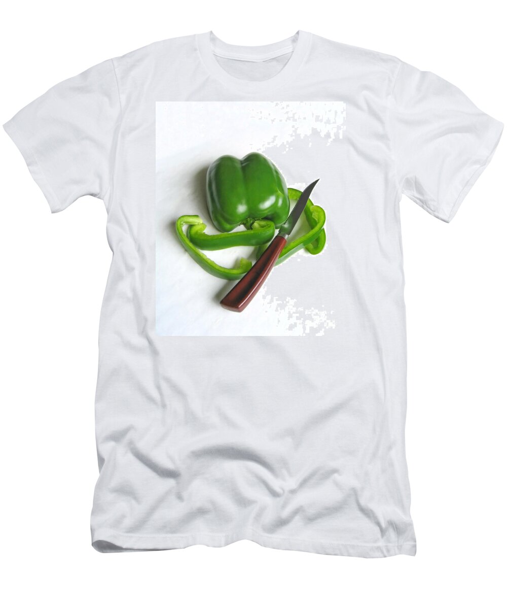 Food T-Shirt featuring the photograph Green Veggie Munchie by Ann Horn