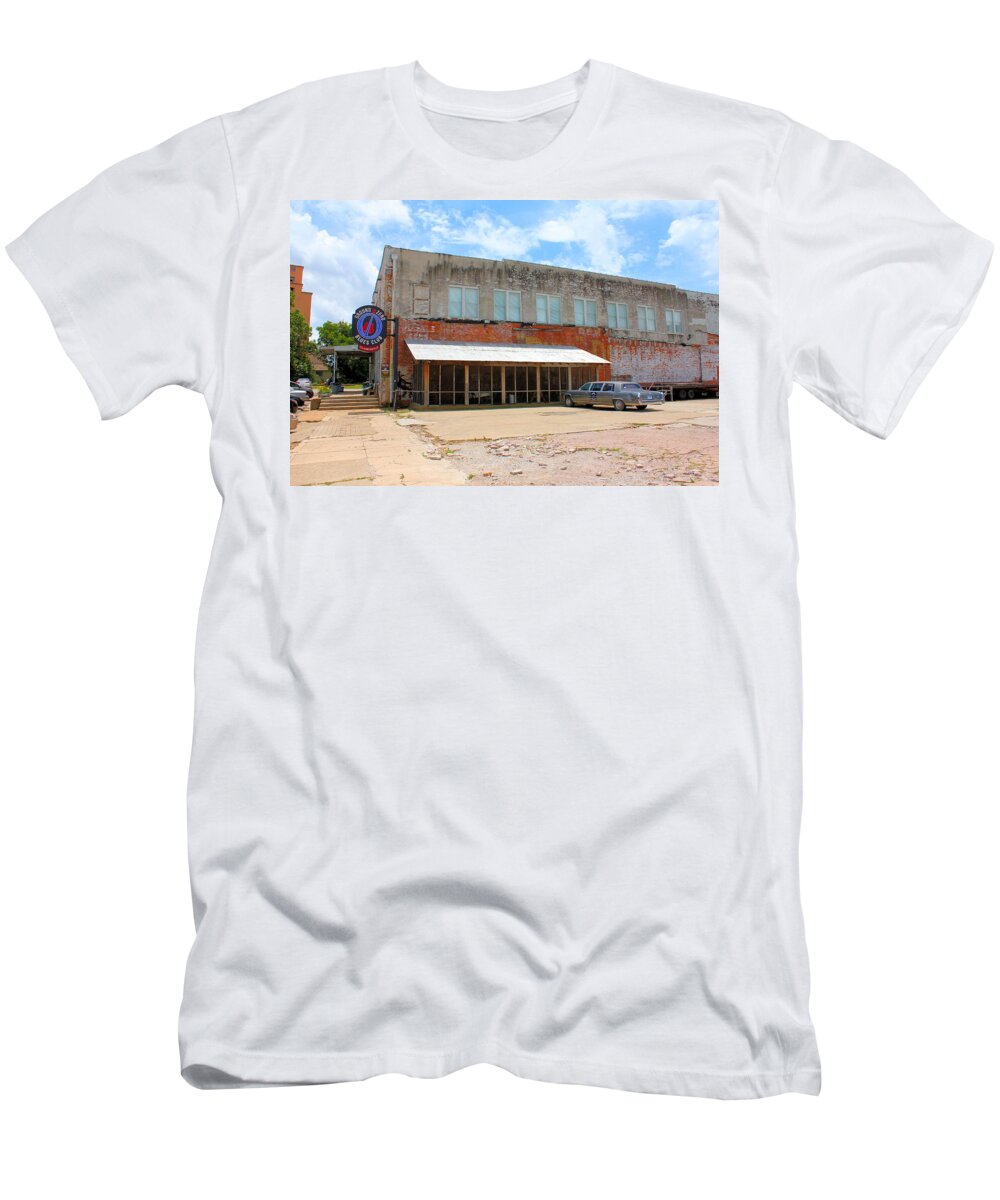 Ground Zero T-Shirt featuring the photograph Ground Zero Blues Club by Karen Wagner