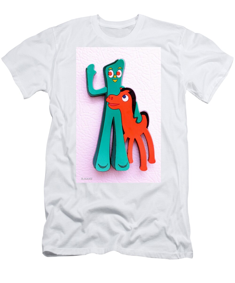 Gumby T-Shirt featuring the photograph Gumby And Pokey B F F by Rob Hans