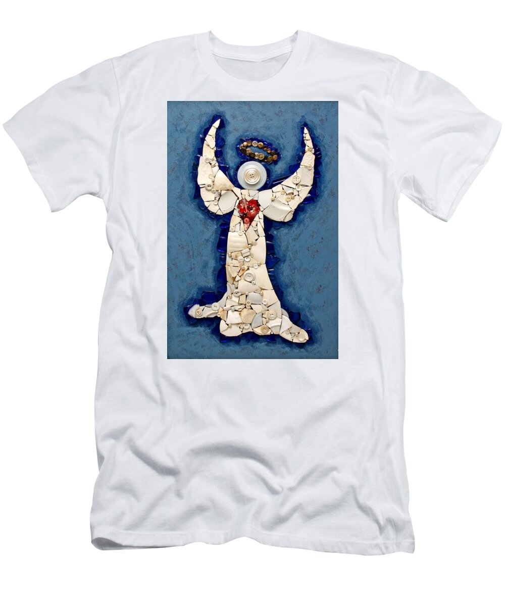 Angel T-Shirt featuring the mixed media Hallelujah by Carol Neal