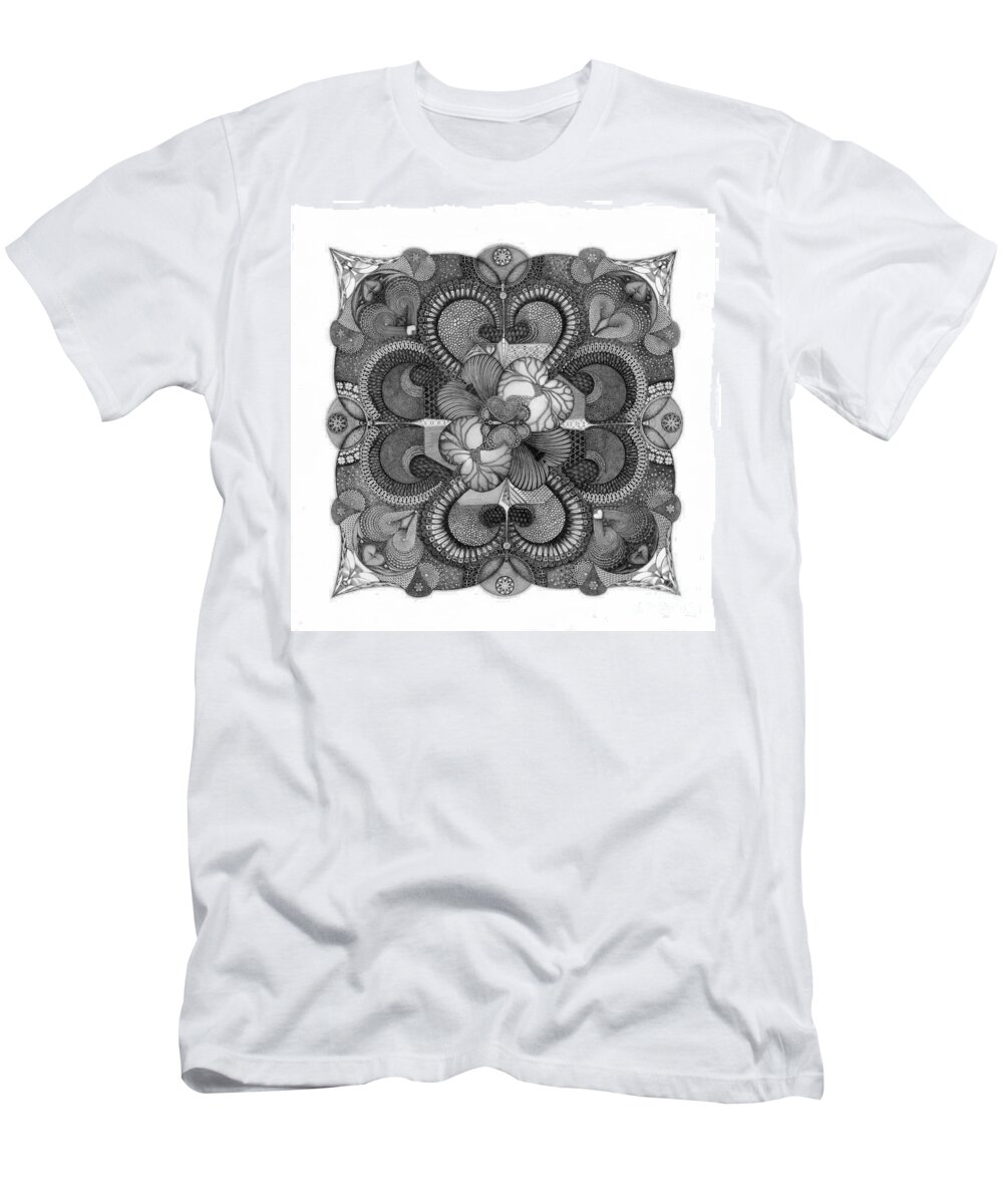  T-Shirt featuring the drawing Heart to Heart by James Lanigan Thompson MFA