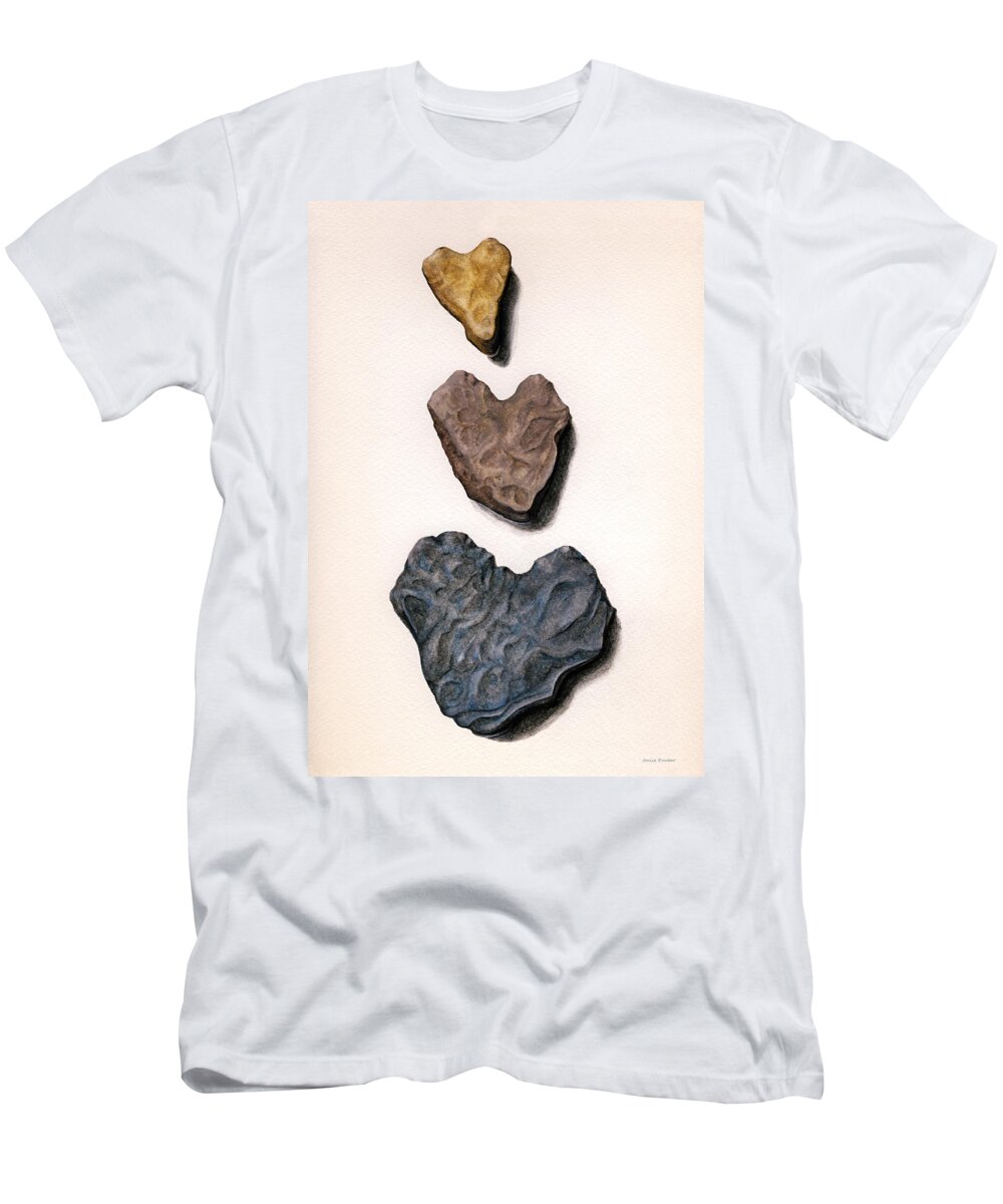 Heart T-Shirt featuring the painting Hearts Rock by Janice Dunbar