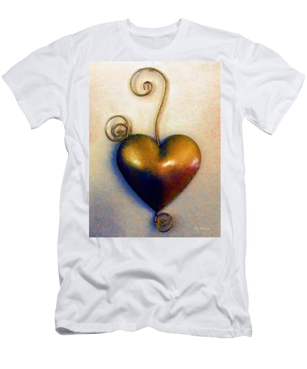 Heart T-Shirt featuring the painting Heartswirls by RC DeWinter