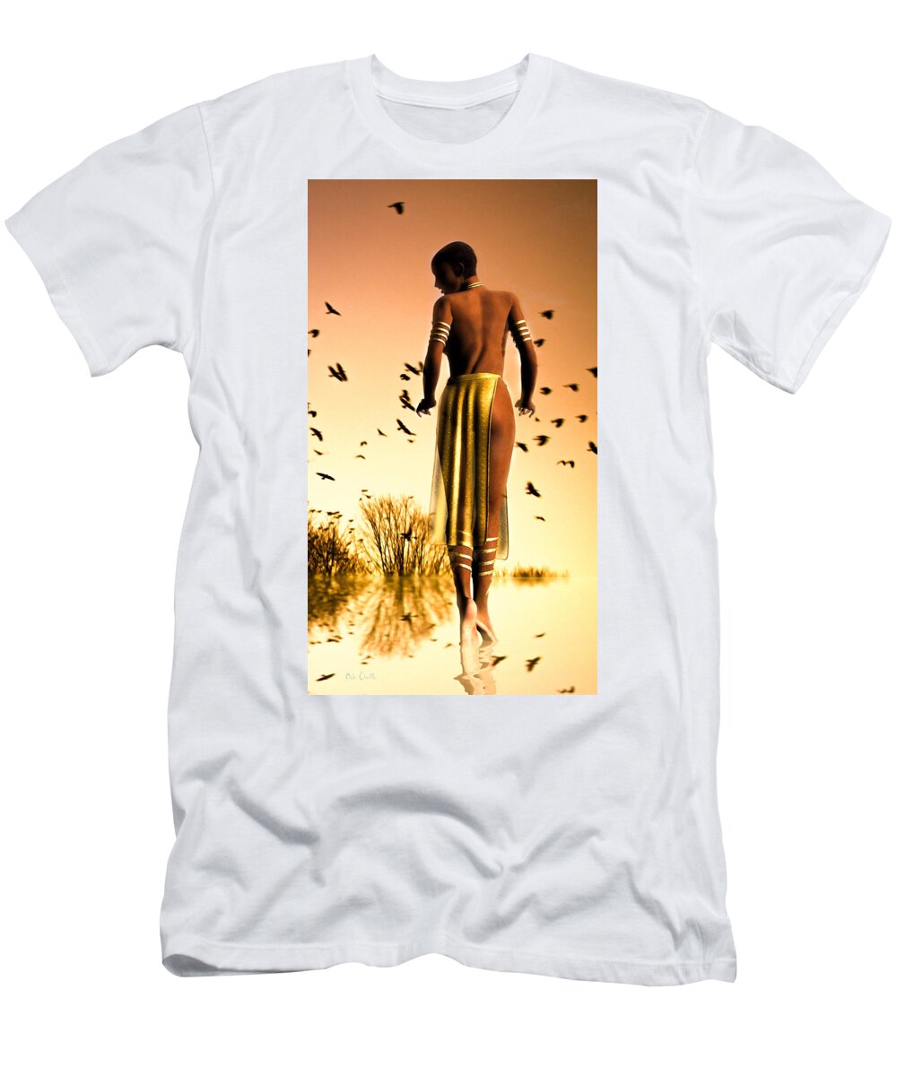 Landscape T-Shirt featuring the photograph Her Morning Walk by Bob Orsillo