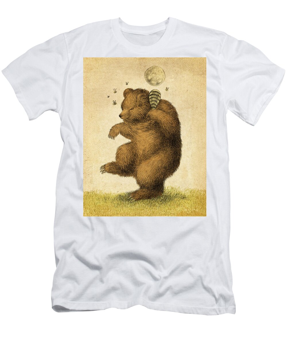 Bear T-Shirt featuring the drawing Honey Bear by Eric Fan