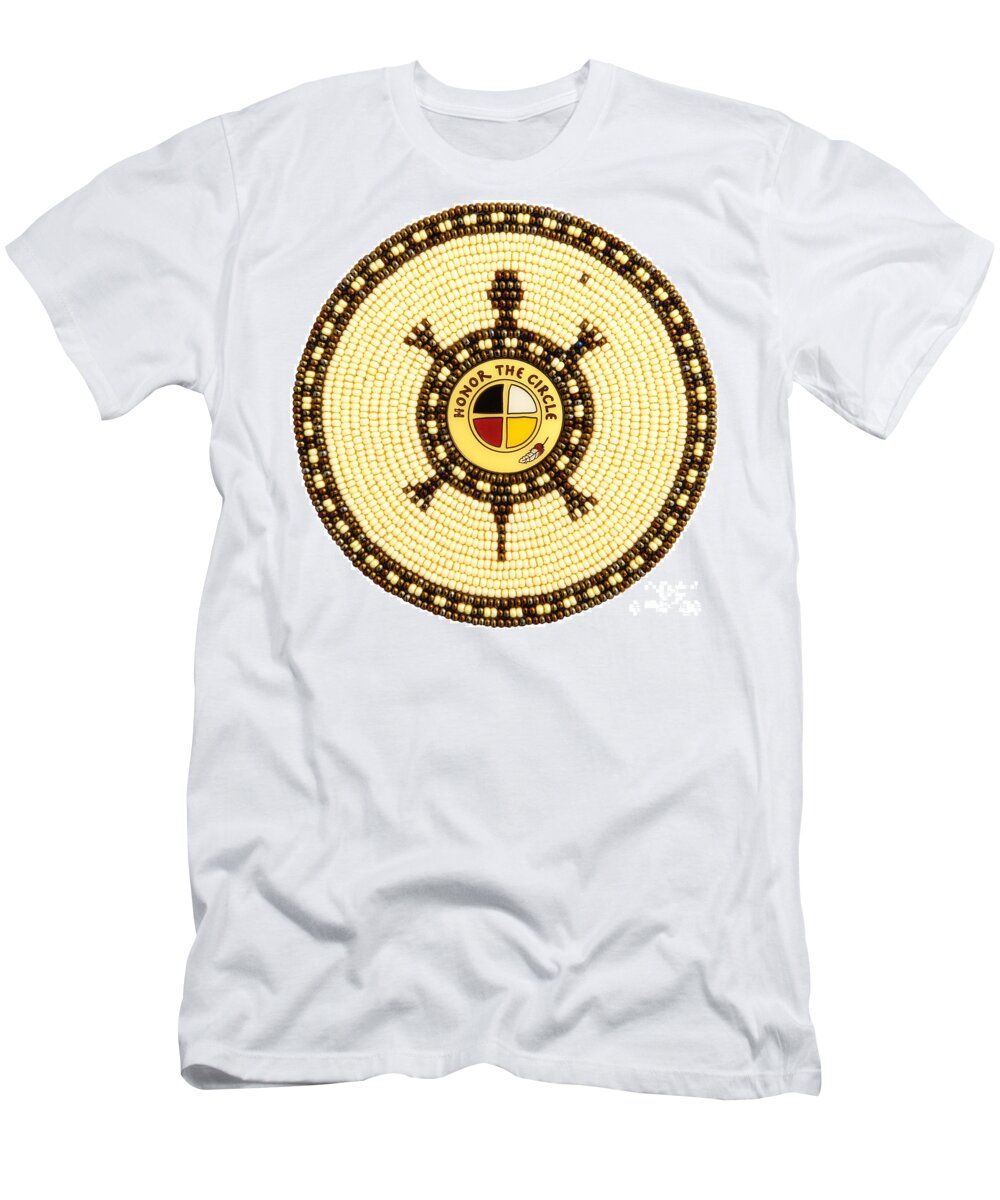 Turtle T-Shirt featuring the mixed media Honor the Circle by Douglas Limon