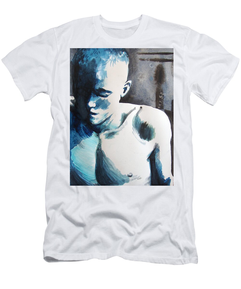 Figure Painting T-Shirt featuring the painting Hot Child In the City by Rene Capone