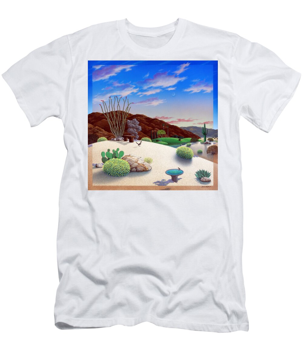 Desert T-Shirt featuring the painting Howards Landscape by Snake Jagger
