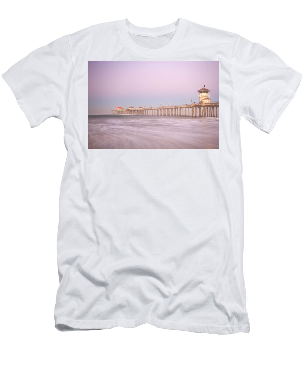 California T-Shirt featuring the photograph Huntington Beach Pier by Ronda Kimbrow