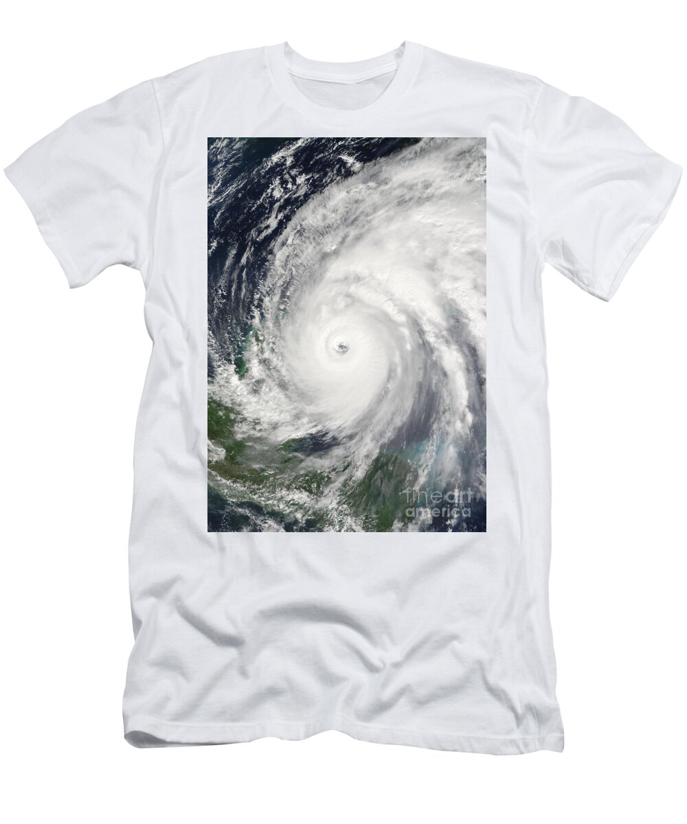 Blowing T-Shirt featuring the photograph Hurricane Wilma by Planet Observer