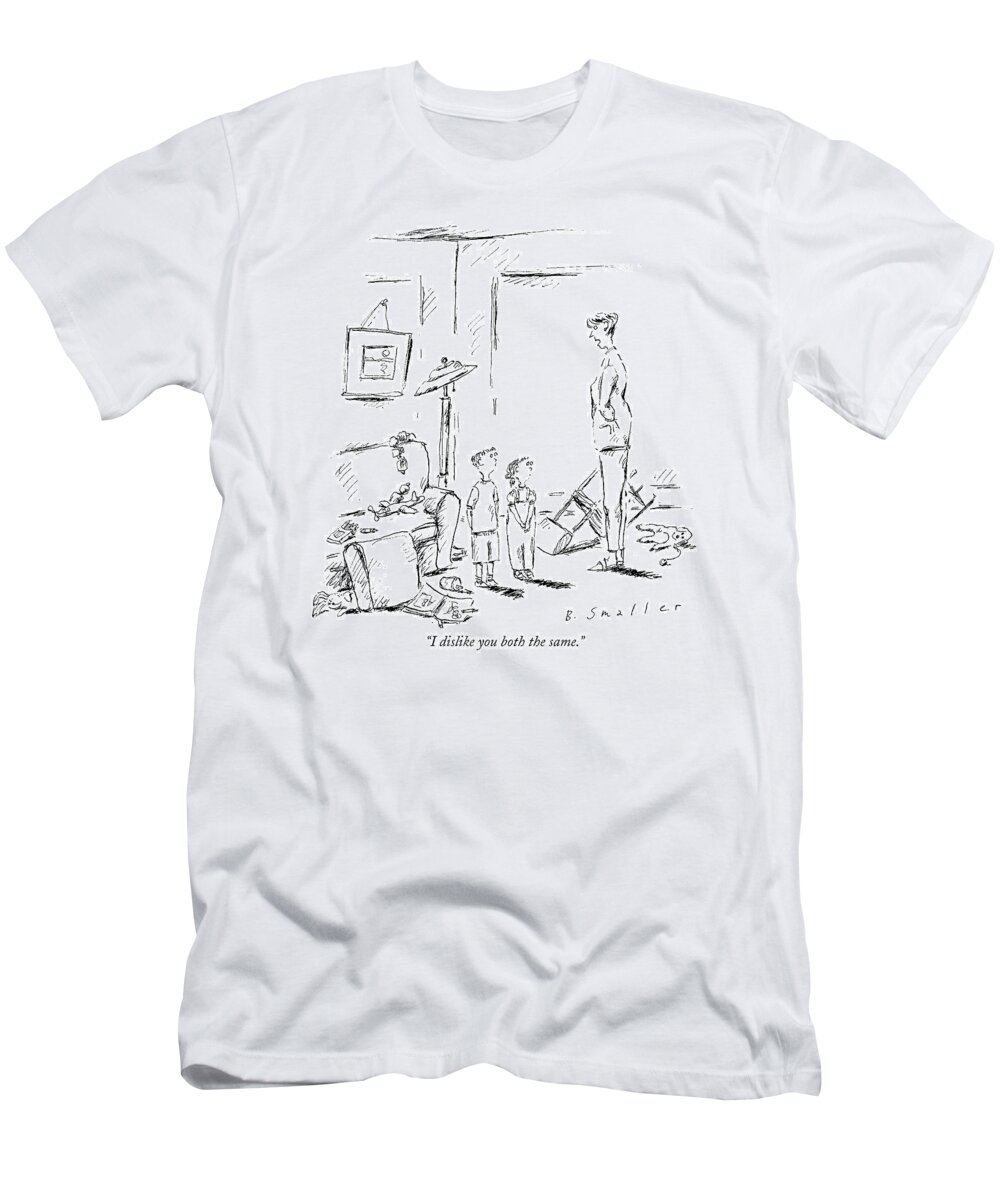 Mothers T-Shirt featuring the drawing I Dislike You Both The Same by Barbara Smaller