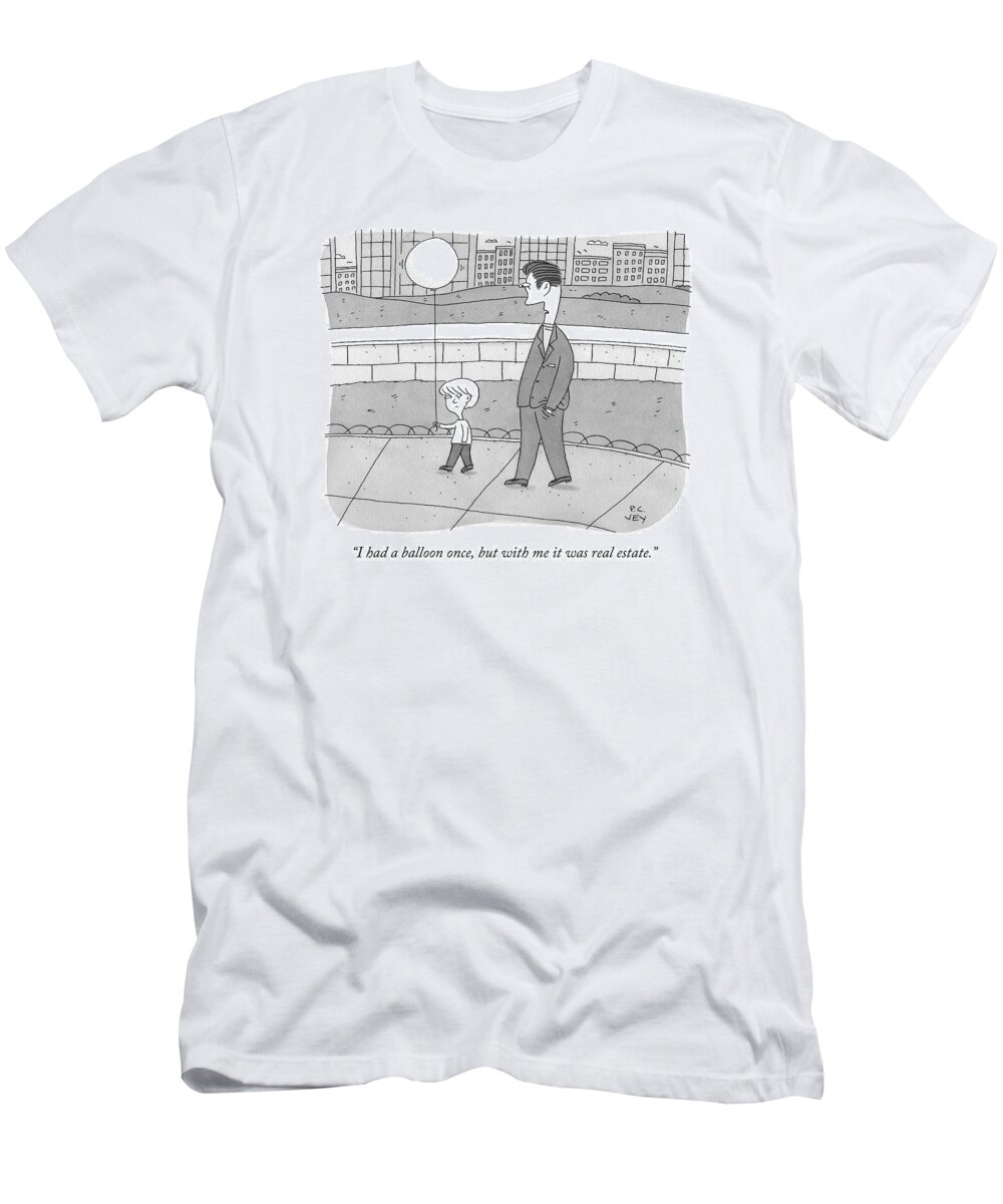 Businessman T-Shirt featuring the drawing I Had A Balloon Once by Peter C. Vey