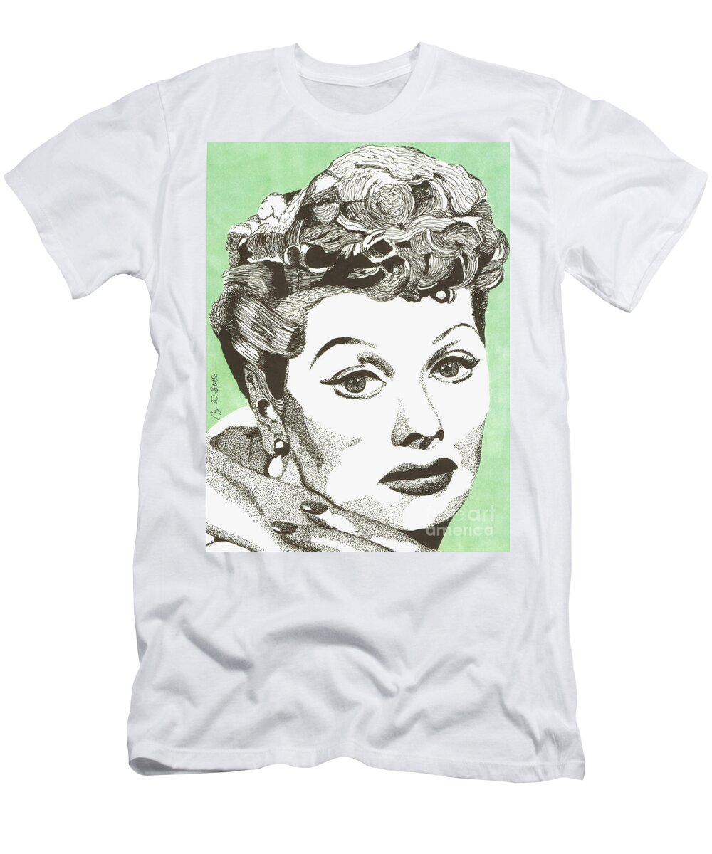 Lucy T-Shirt featuring the drawing I Love Lucy by Cory Still