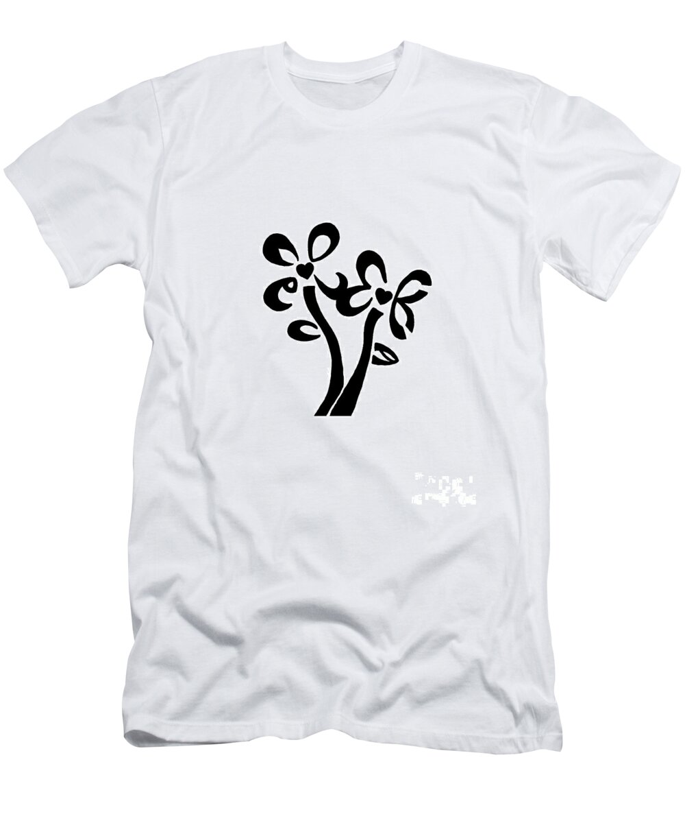 I Love You Flowers T-Shirt featuring the drawing I Love You Flowers by Tamir Barkan