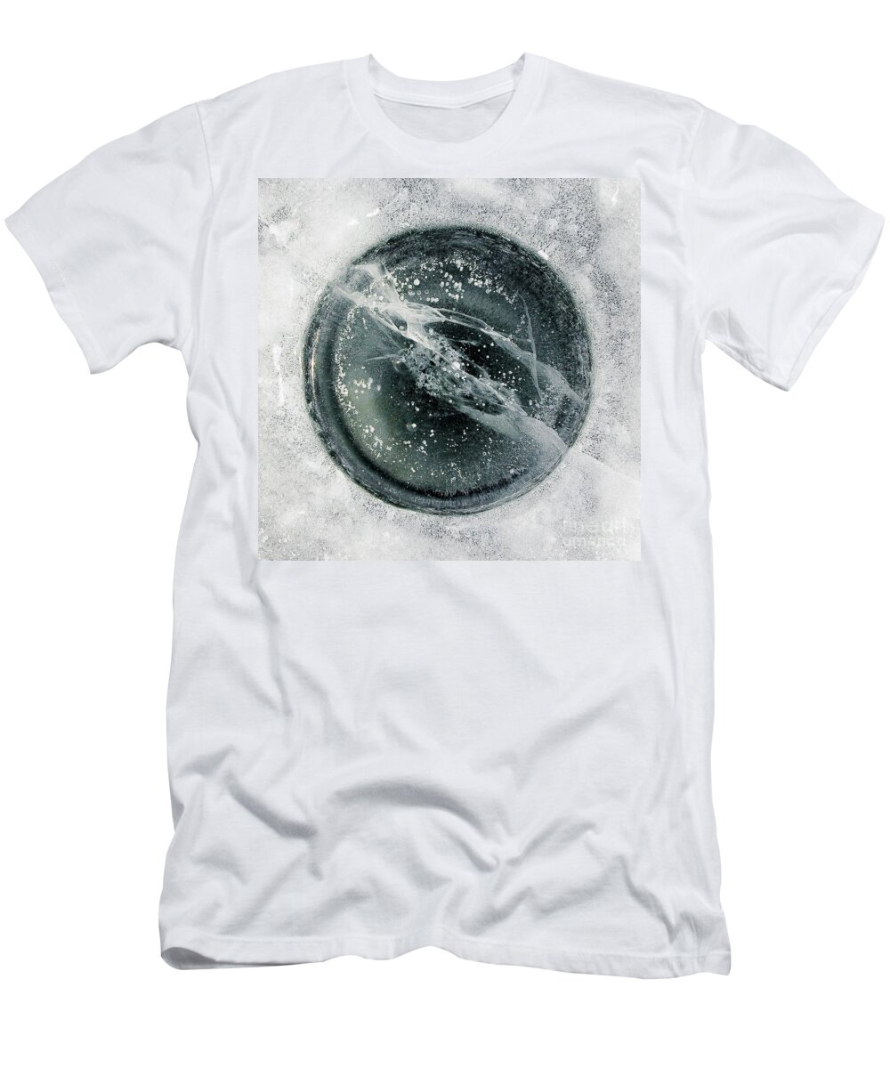 Ice T-Shirt featuring the photograph Ice Fishing Hole 8 by Steven Ralser