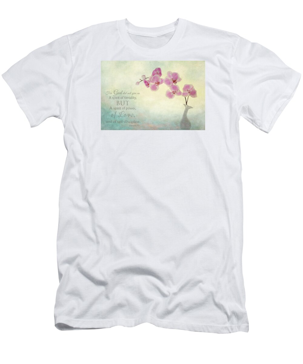 Flower Artwork T-Shirt featuring the photograph Ikebana with Message by Mary Buck