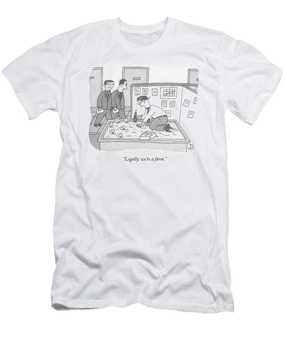 Cctk T-Shirt featuring the drawing In An Office by Peter C. Vey