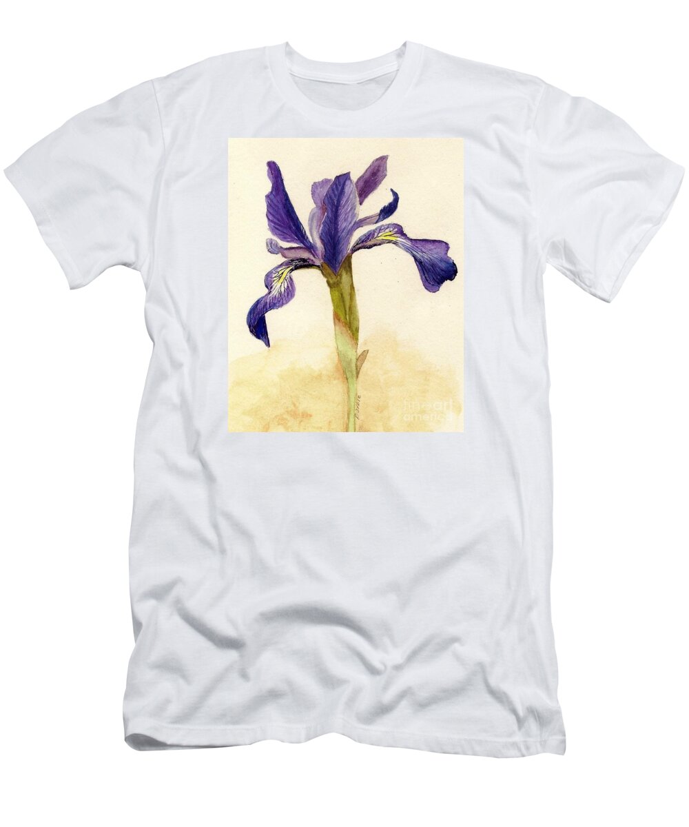Iris T-Shirt featuring the painting Iris by Barbie Corbett-Newmin