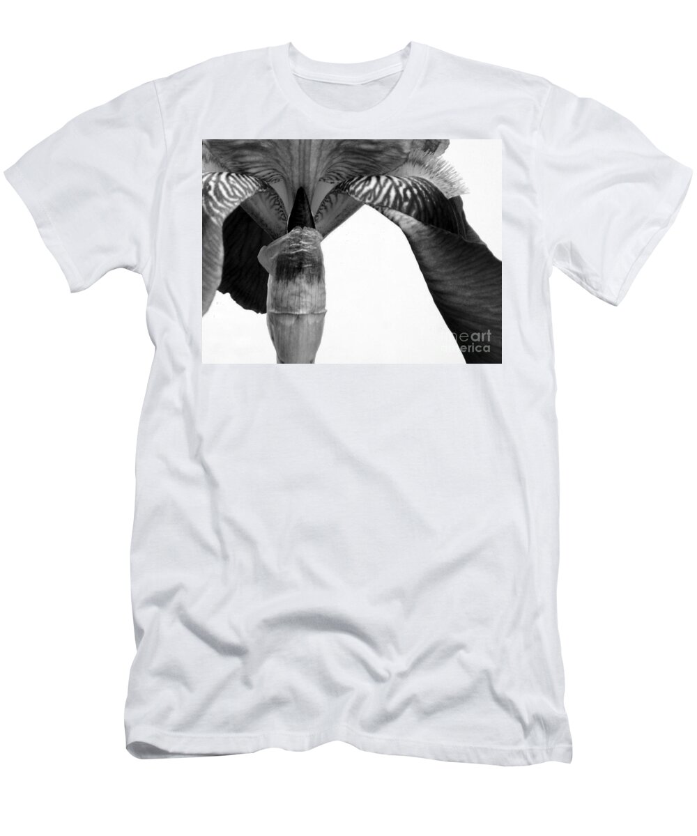 Iris T-Shirt featuring the photograph Iris textures in black and white by Renee Croushore