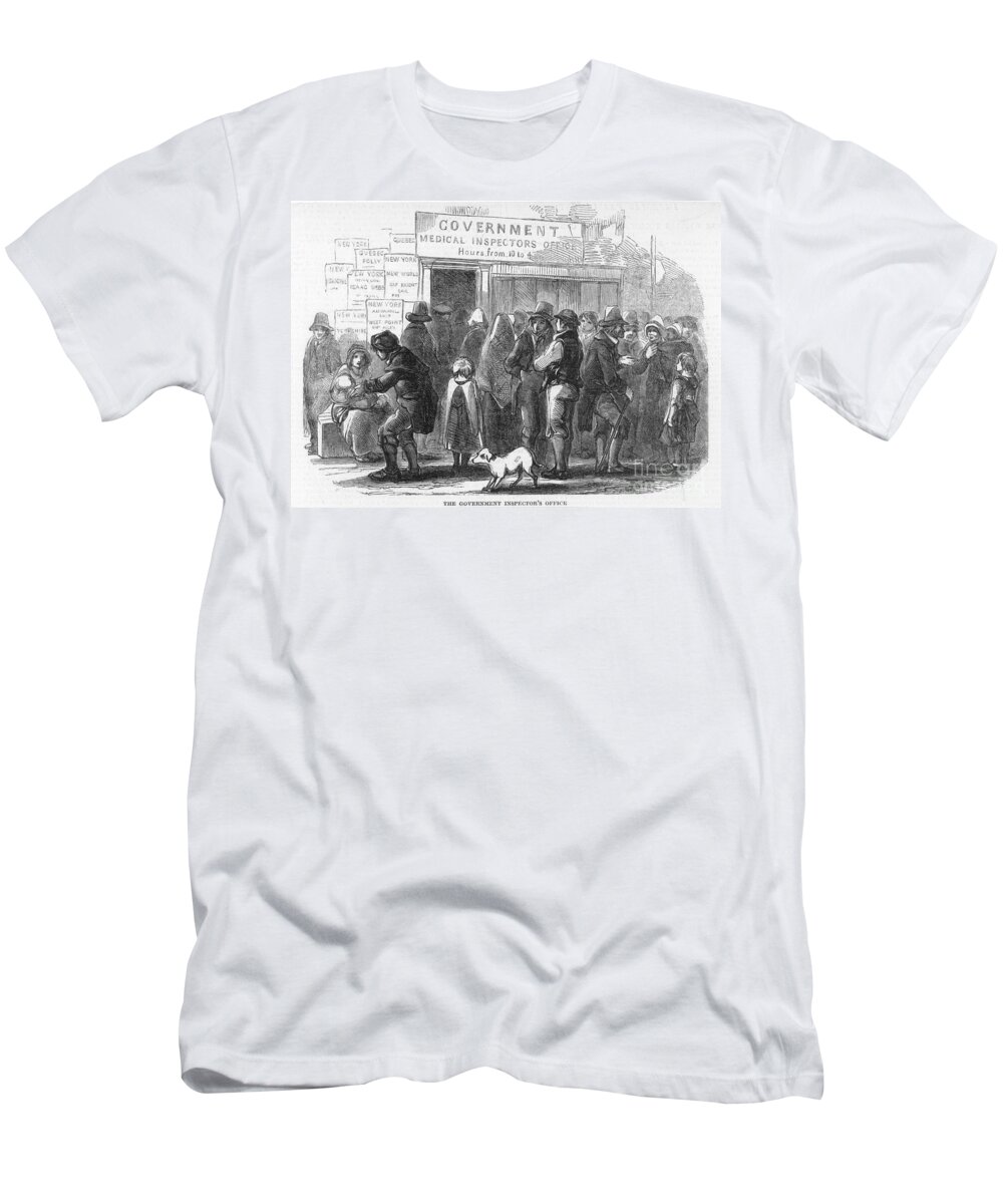 1850 T-Shirt featuring the photograph Irish Immigration by Granger