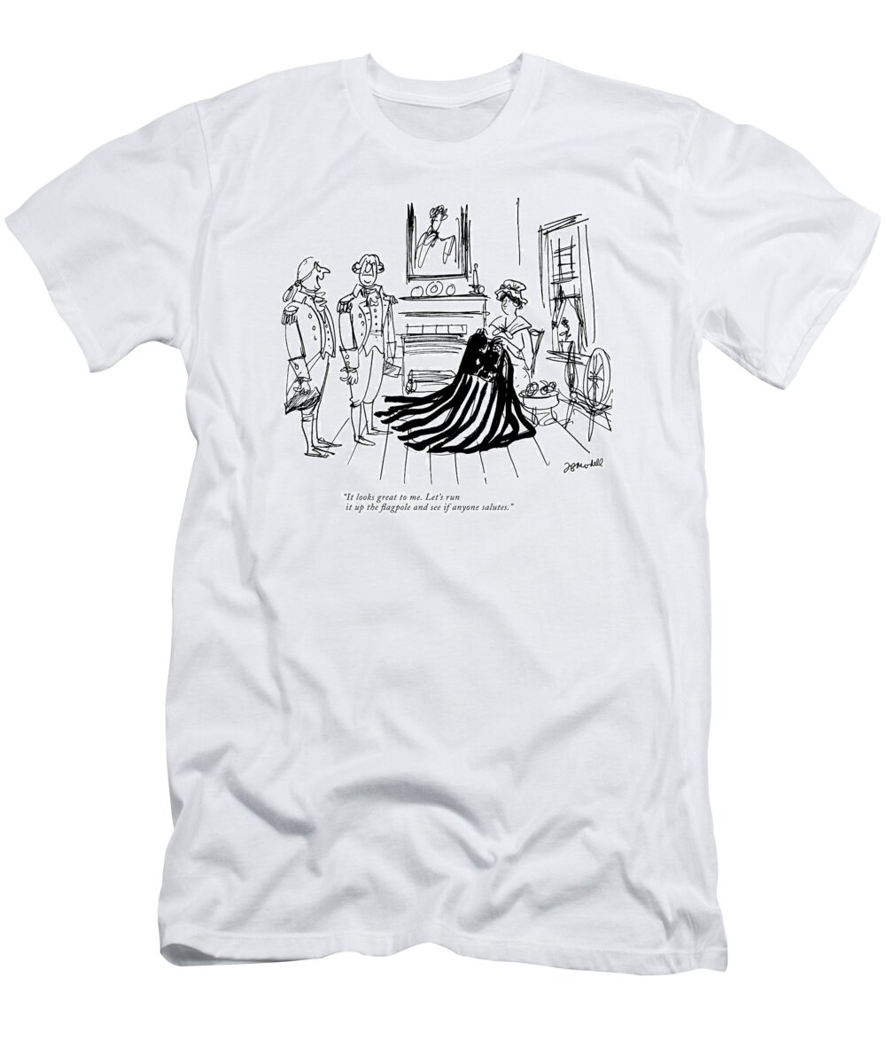  T-Shirt featuring the drawing It Looks Great To Me by Frank Modell