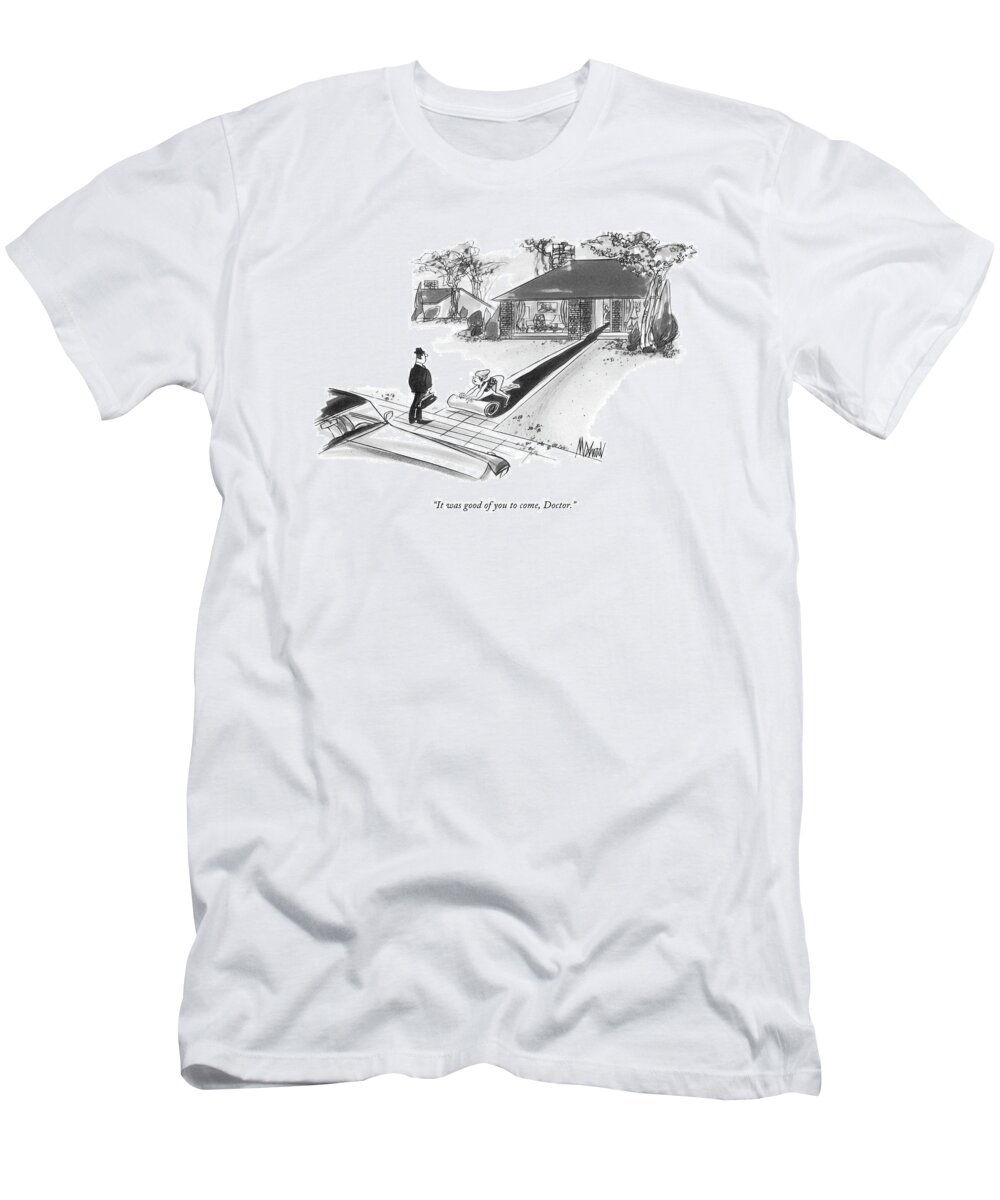 Medicine T-Shirt featuring the drawing It Was Good Of You To Come by Kenneth Mahood