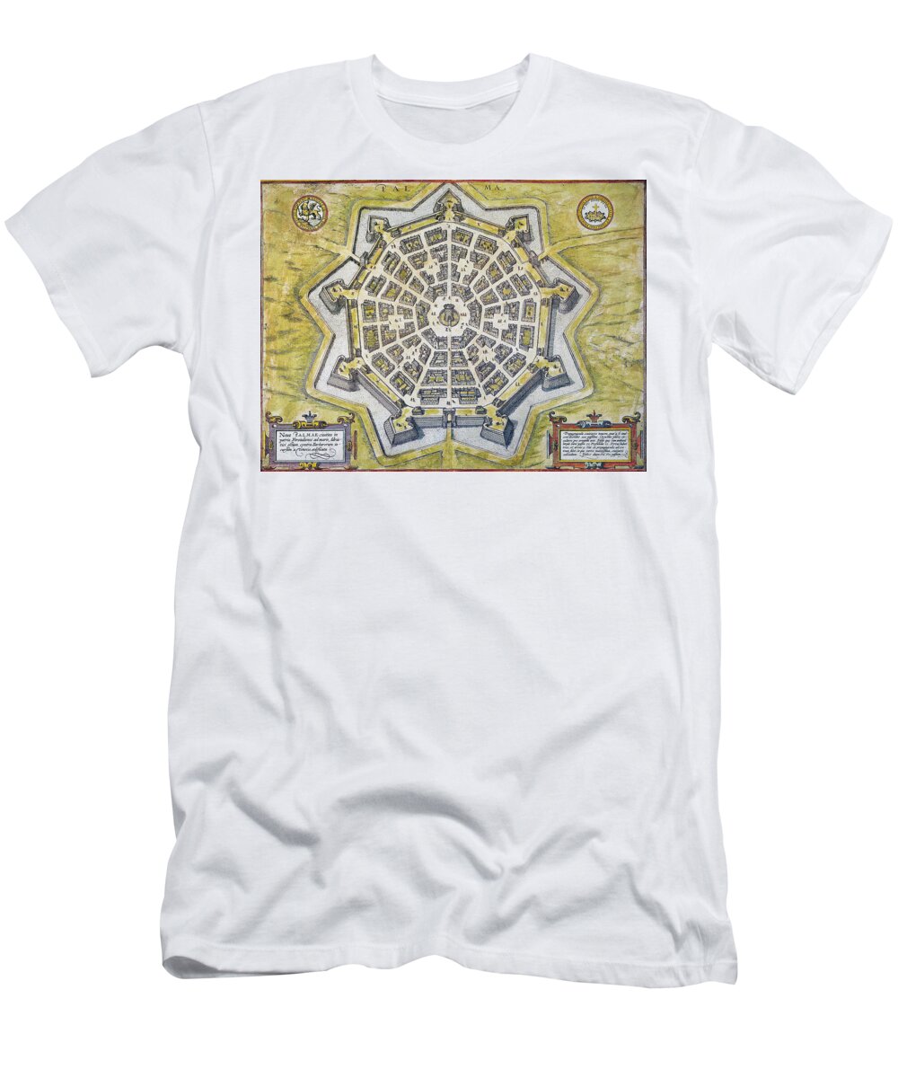 1598 T-Shirt featuring the photograph Italy: Palmanova Map, 1598 by Granger