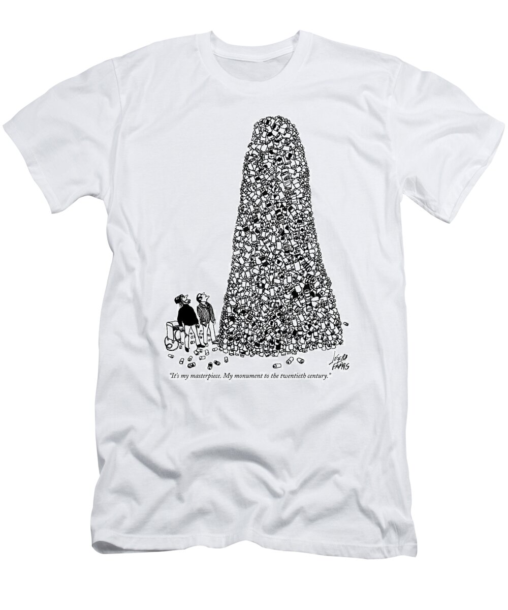 Art T-Shirt featuring the drawing It's My Masterpiece. My Monument To The Twentieth by Joseph Farris