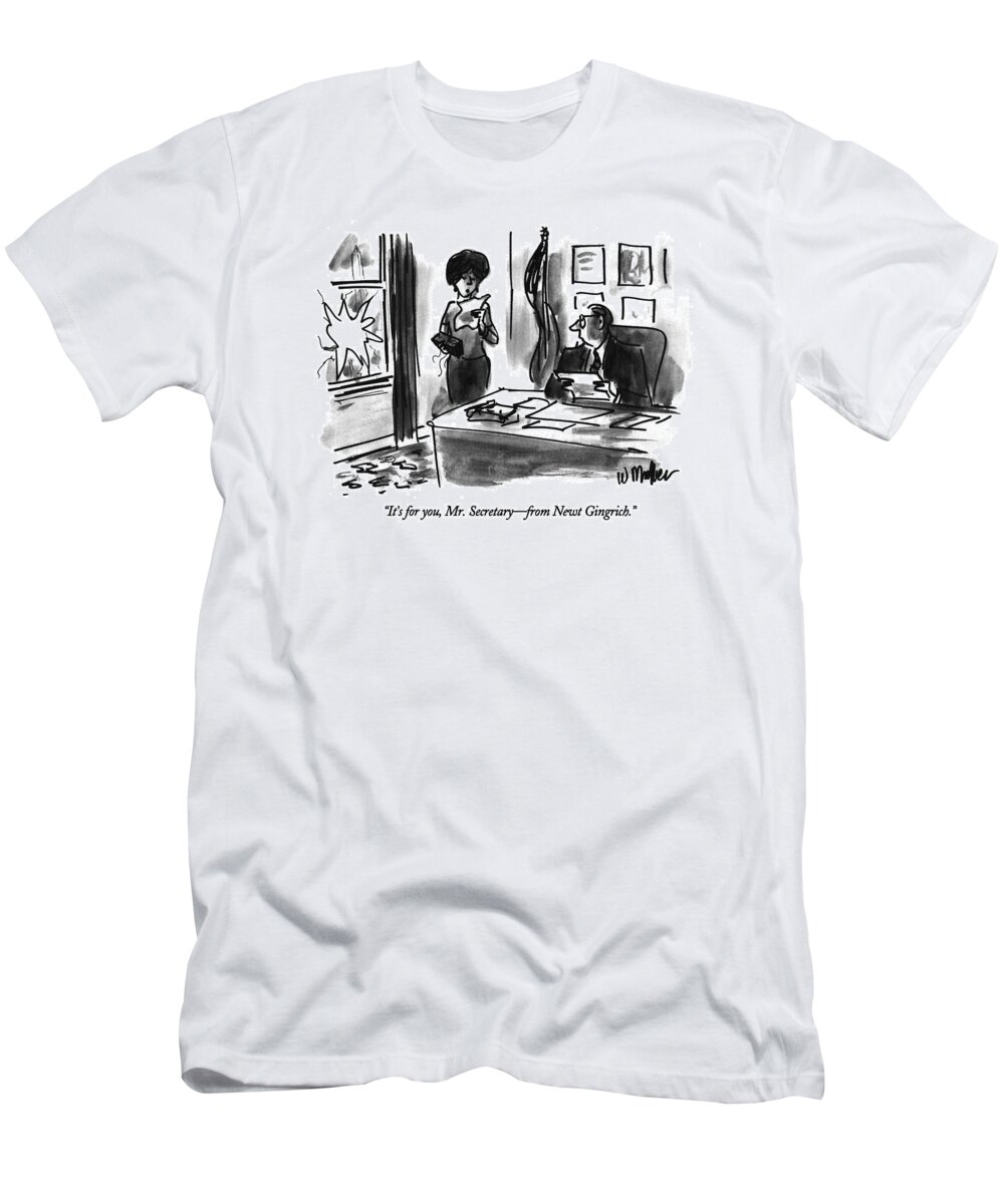 Campaigns T-Shirt featuring the drawing It's by Warren Miller