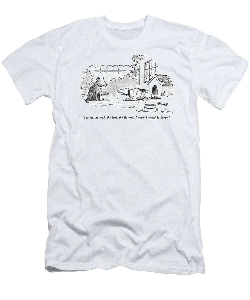 Animals T-Shirt featuring the drawing I've Got The Bowl by Mike Twohy