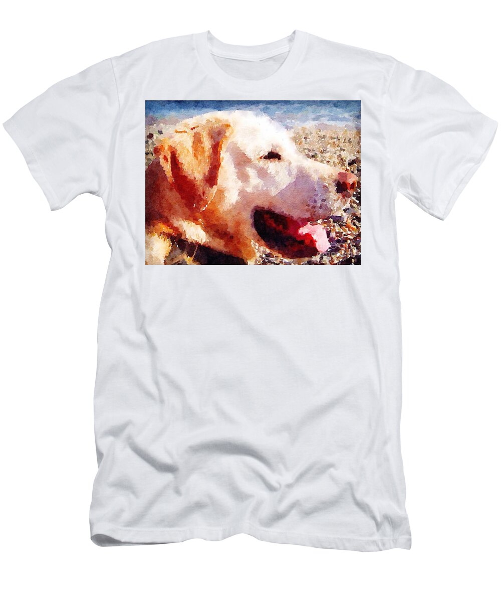 Labrador T-Shirt featuring the painting Jake by Vix Edwards