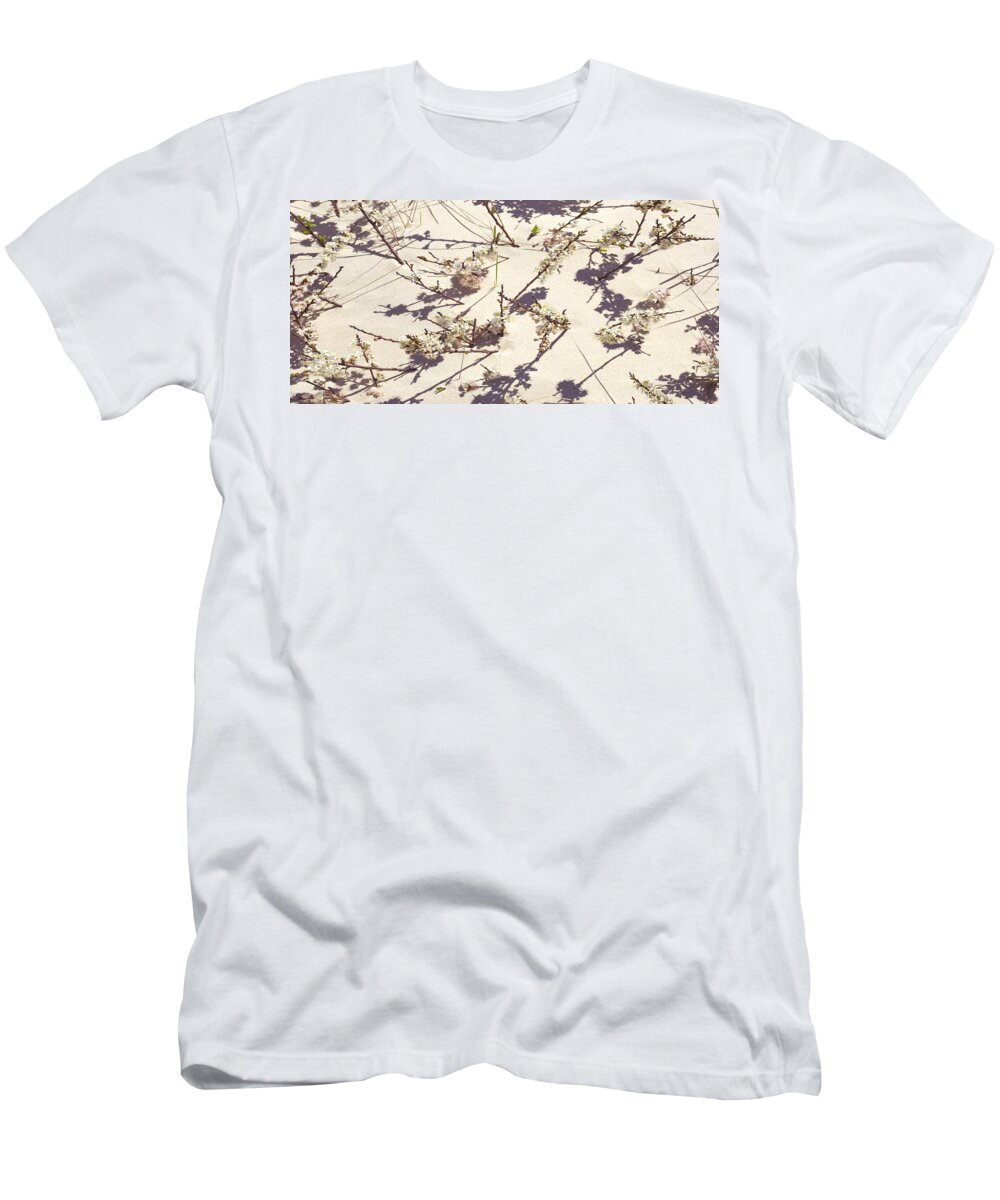 Japanese T-Shirt featuring the photograph Tashmoo Sand Dune with blossoms by Charles Harden