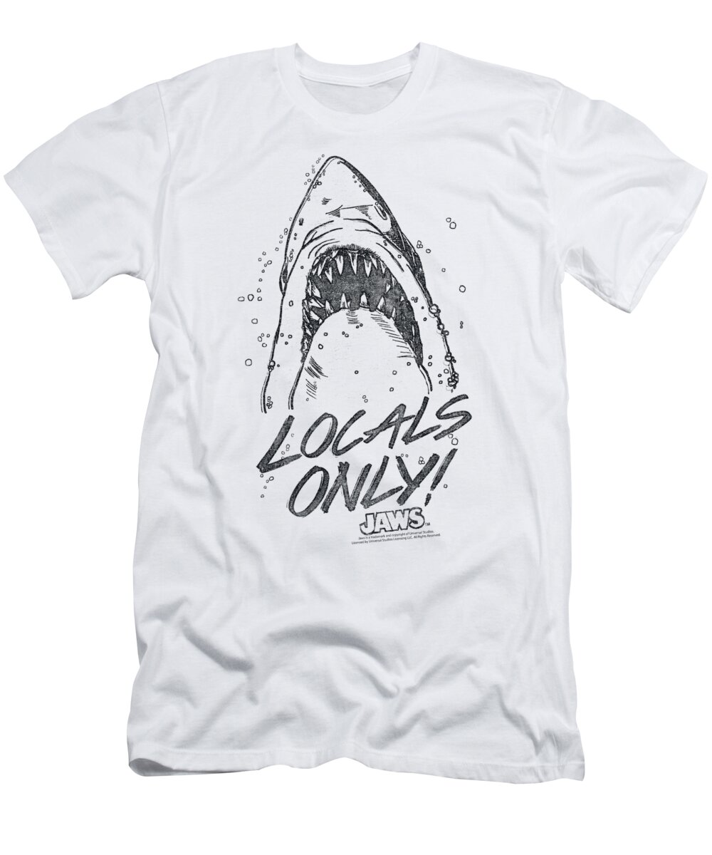 T-Shirt featuring the digital art Jaws - Locals Only by Brand A