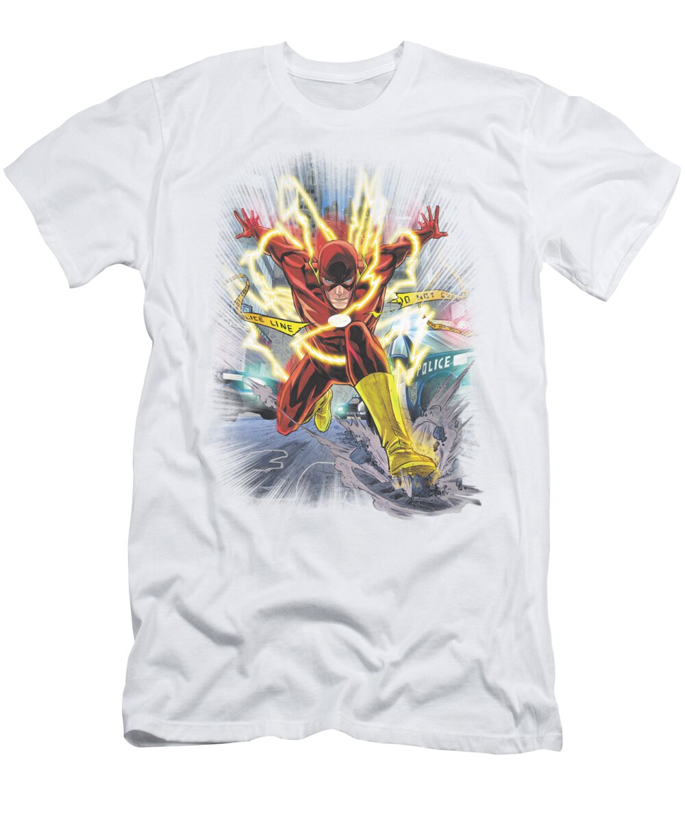 Justice League Of America T-Shirt featuring the digital art Jla - Brightest Day Flash by Brand A