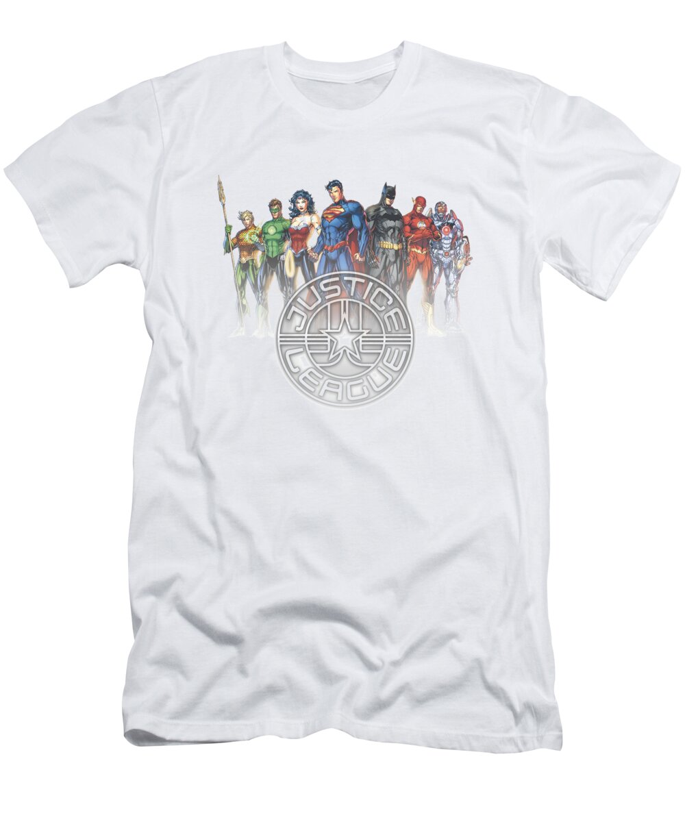 Justice League Of America T-Shirt featuring the digital art Jla - Circle Crest by Brand A