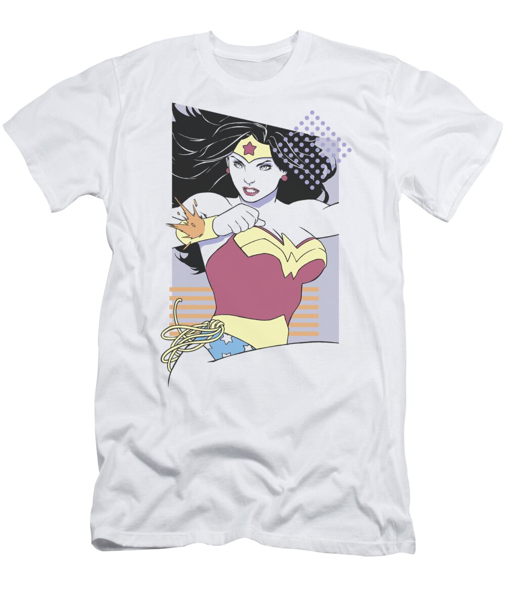 Justice League Of America T-Shirt featuring the digital art Jla - Ww 80s Minimal by Brand A