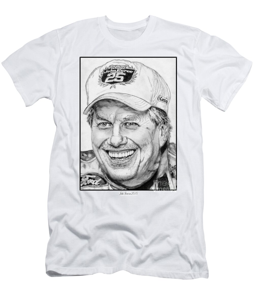 Mccombie T-Shirt featuring the drawing John Force in 2010 by J McCombie