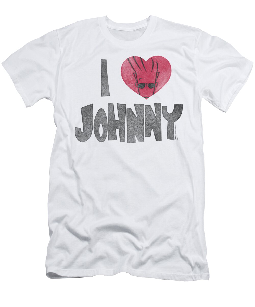 Johnny Bravo T-Shirt featuring the digital art Johnny Bravo - I Heart Johnny by Brand A