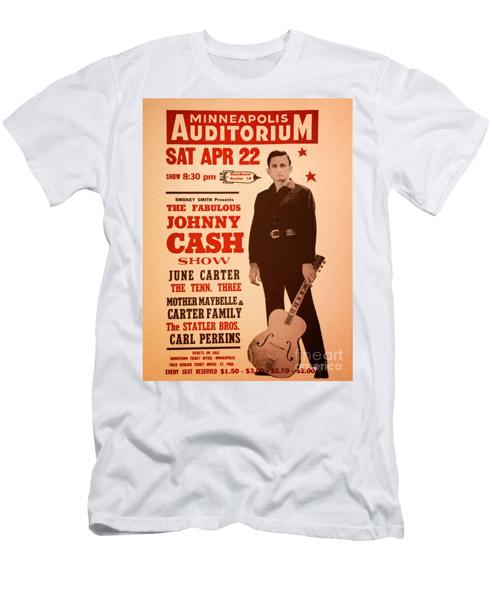 Nashville T-Shirt featuring the photograph Johnny Cash by Bob Hislop