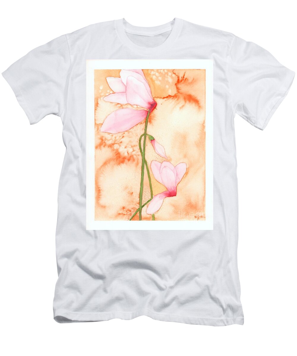 Cyclamen T-Shirt featuring the painting Joy by Hilda Wagner