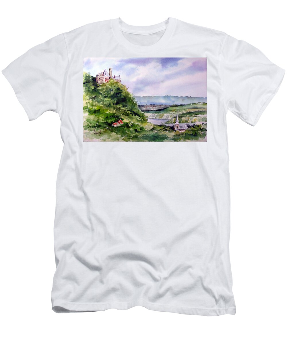 Castle T-Shirt featuring the painting Katz Castle by Sam Sidders