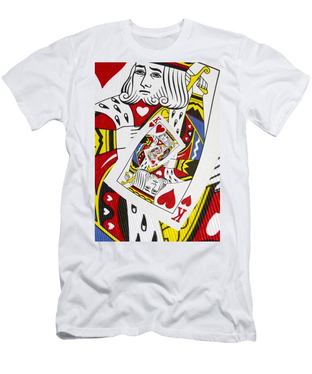 Card T-Shirt featuring the photograph King of Hearts Collage by Kurt Van Wagner
