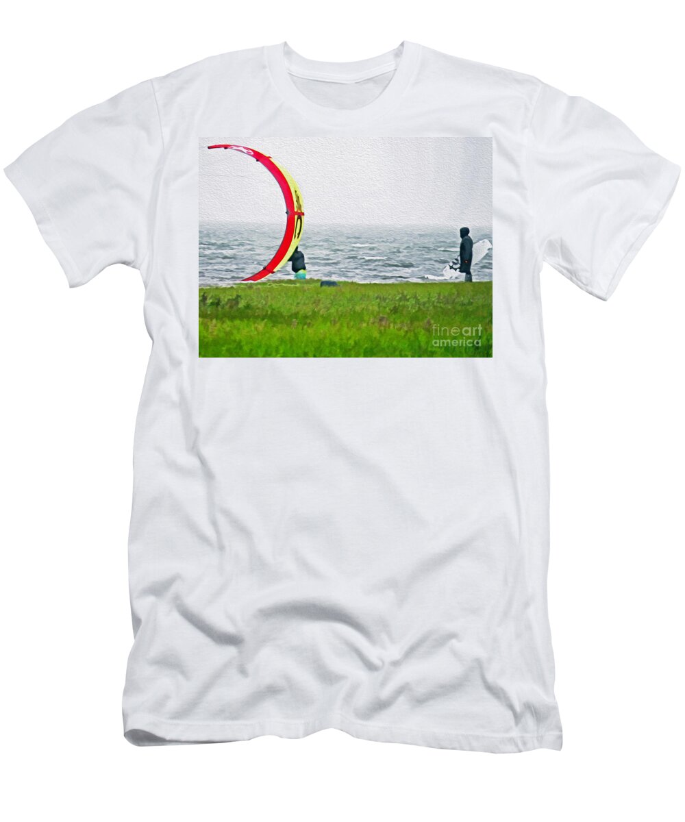Vacation T-Shirt featuring the photograph Kite Boarder by Dawn Gari