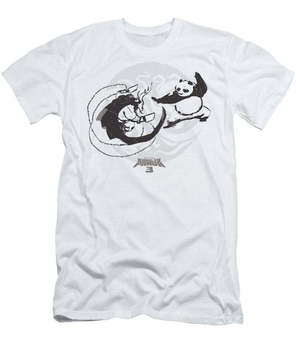  T-Shirt featuring the digital art Kung Fu Panda - Face Off by Brand A